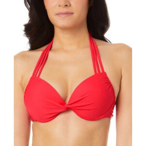 Salt + Cove Juniors' Strappy Underwire Push-up Bikini Top Hot Pink Size M 4939